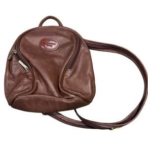 VTG Valentino di Paolo Brown Leather Crossbody Purse Convertible Backpack Italy